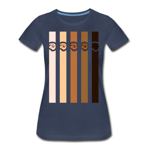 U Fist Stripes Women’s Premium T-Shirt - navy