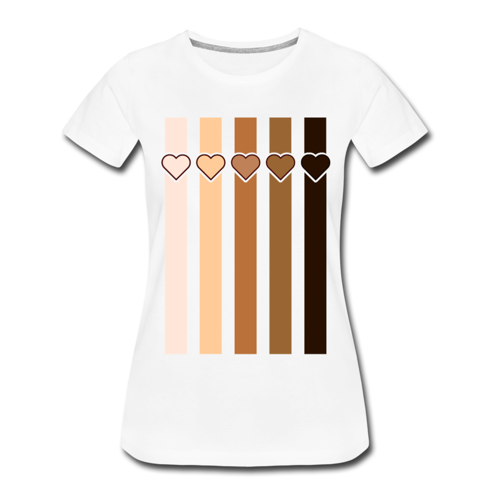 U Hearts Stripes Women’s Premium T-Shirt - white
