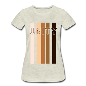 Unity Stripes Women’s Premium T-Shirt - heather oatmeal
